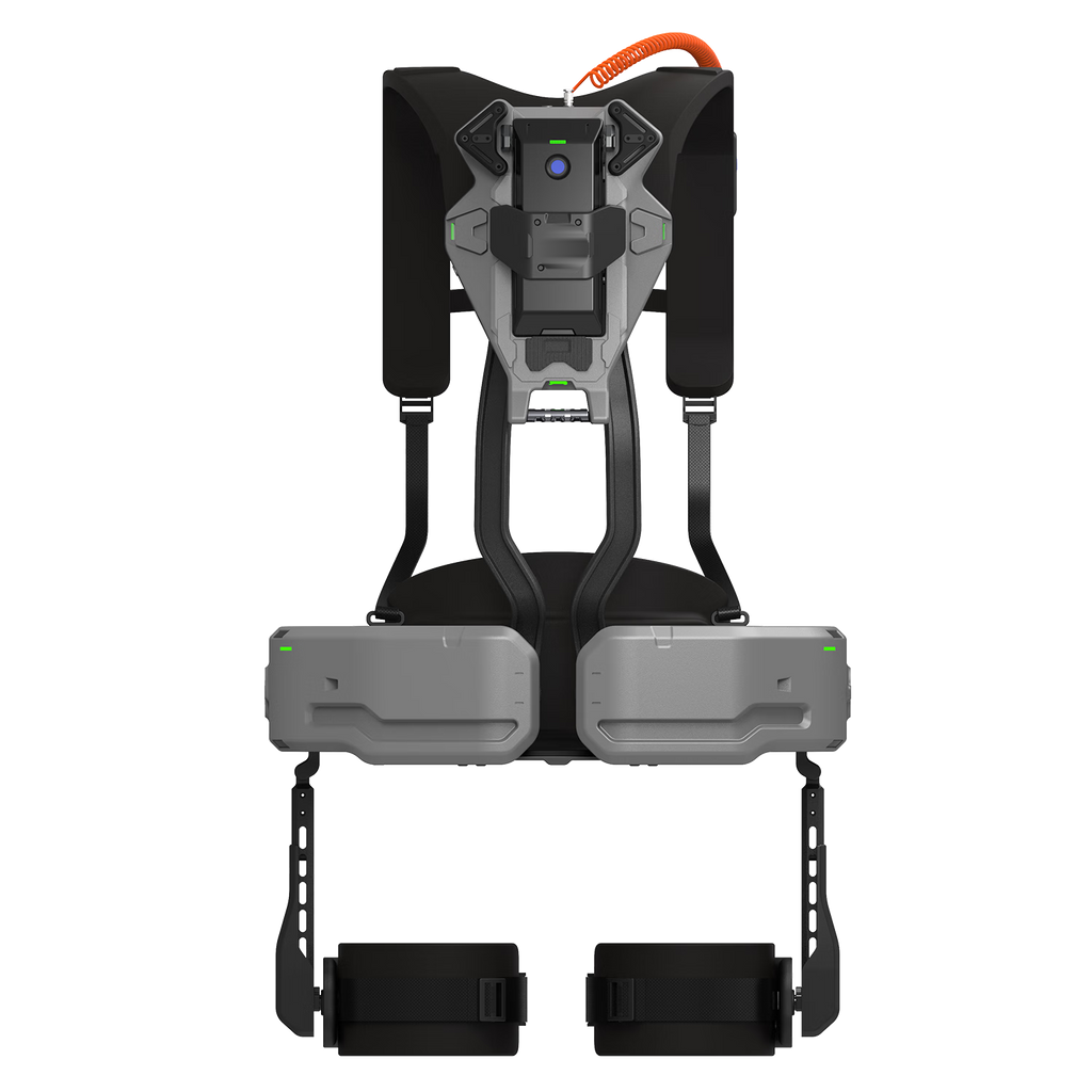 Exosquelette Exomila Élan : vue de face, soutien complet mobilité et effort