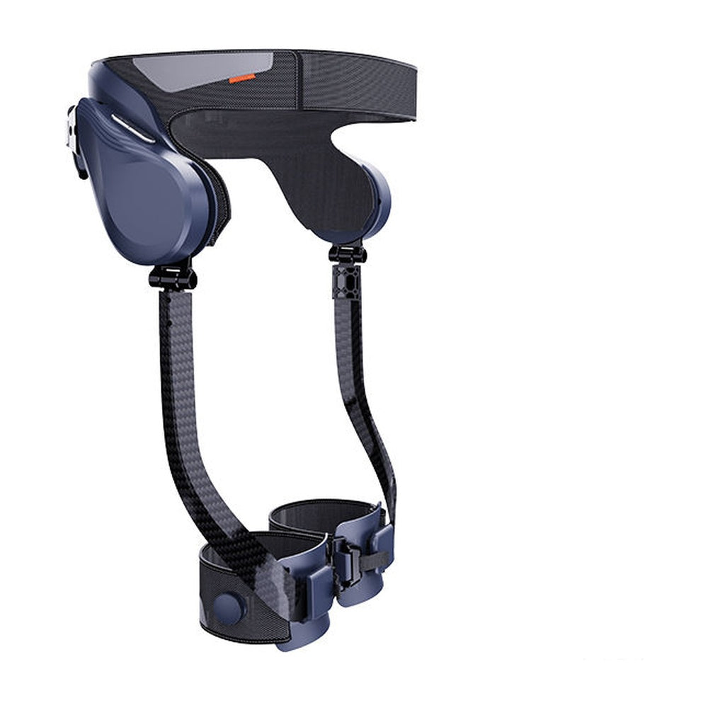Exosquelette Exomila Marche : vue complète, ceinture et jambes en fibre de carbone